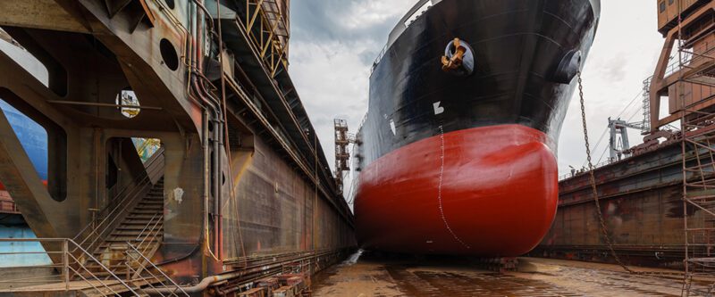 Ship Hull in dock